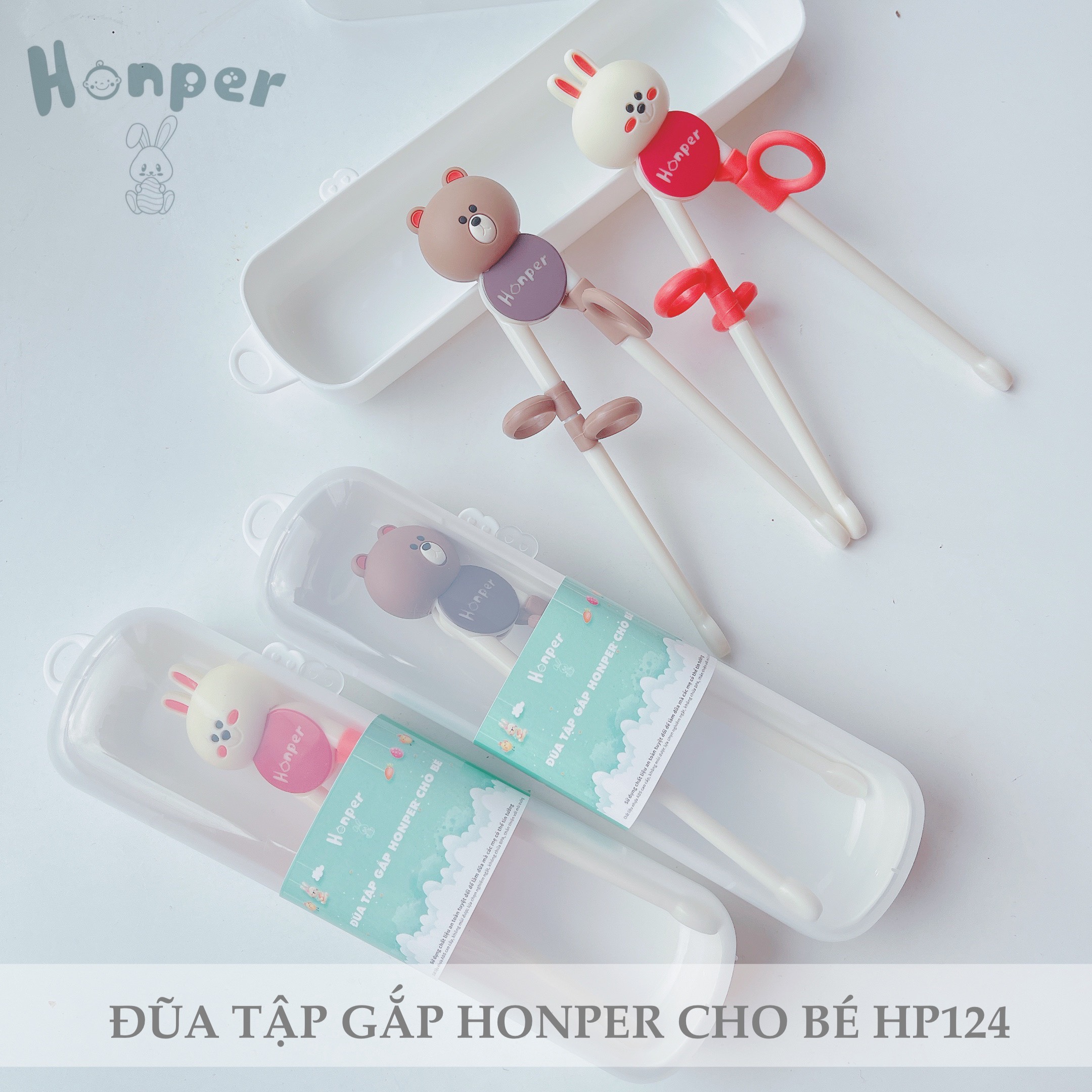 HONPER - ĐŨA XỎ NGÓN TẬP GẮP KÈM HỘP