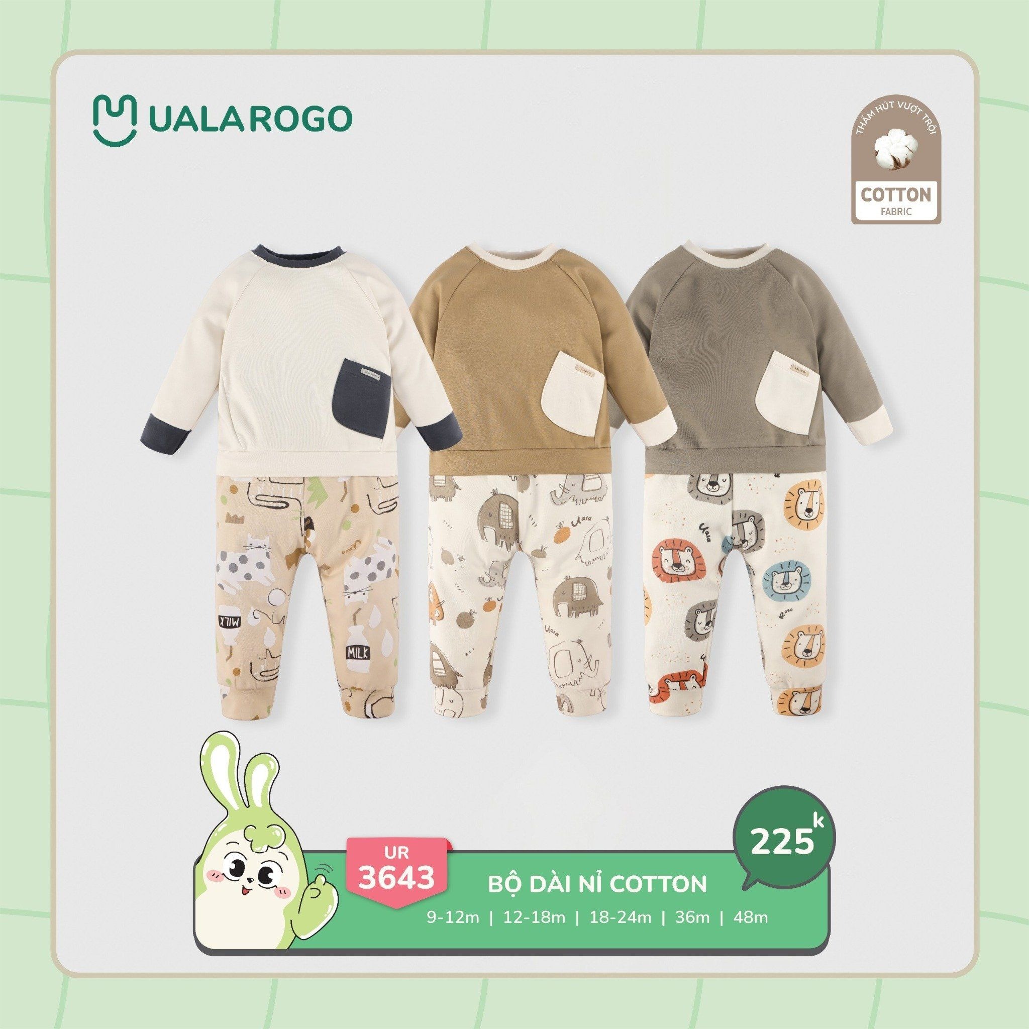 UALA ROGO - BỘ DÀI NỈ COTTON UR3643