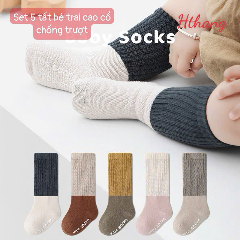KK - SET 5 ĐÔI TẤT CHỐNG TRƯỢT KIDS SOCKS
