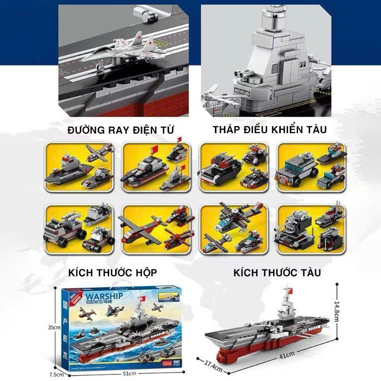 HT - LEGO TÀU CHIẾN 768PCS 8987