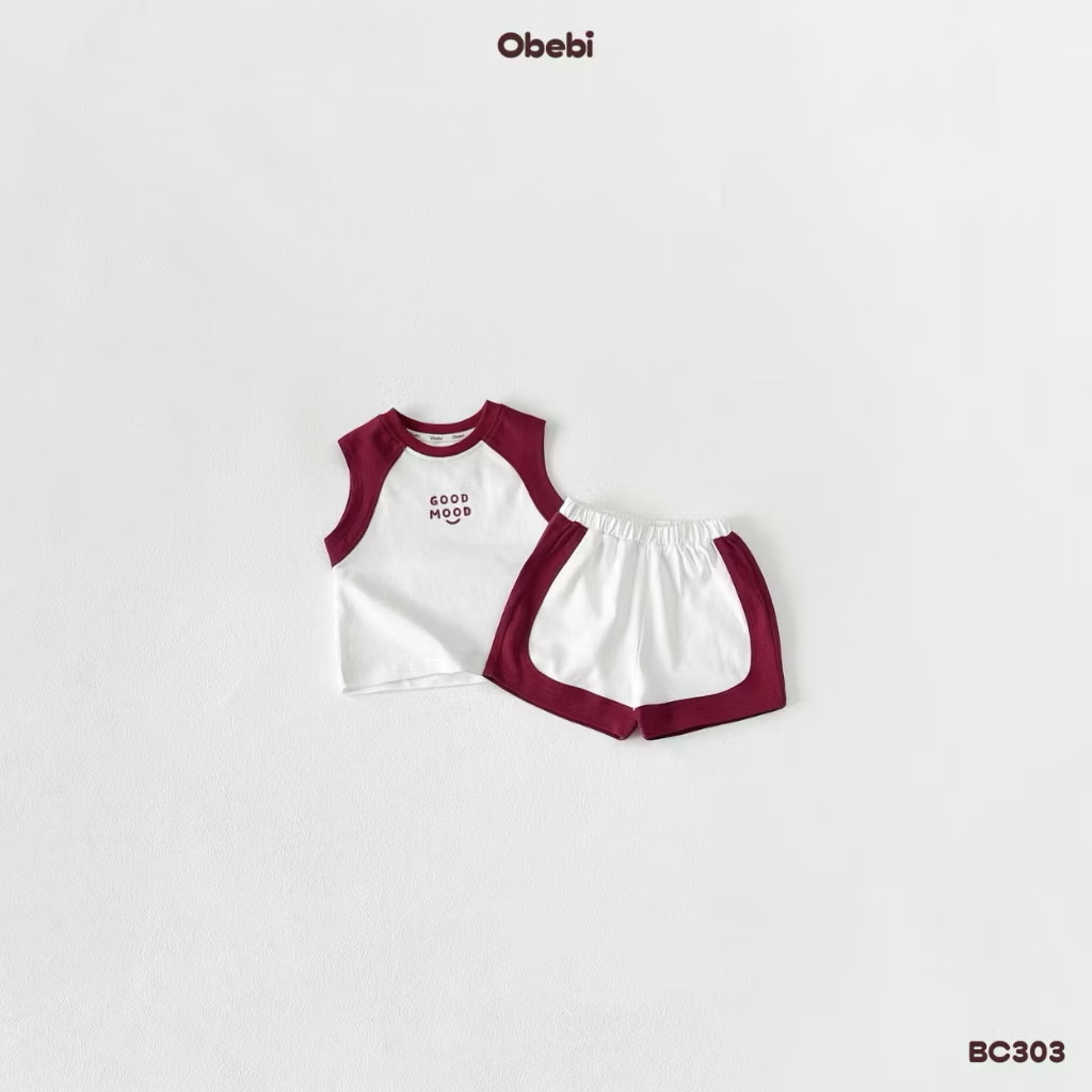 OBEBI - Bộ ba lỗ phối màu thể thao(66-110)