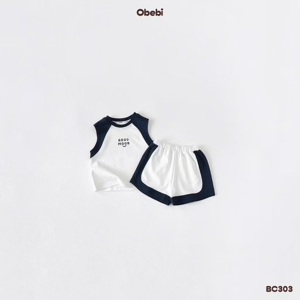 OBEBI - Bộ ba lỗ phối màu thể thao(66-110)