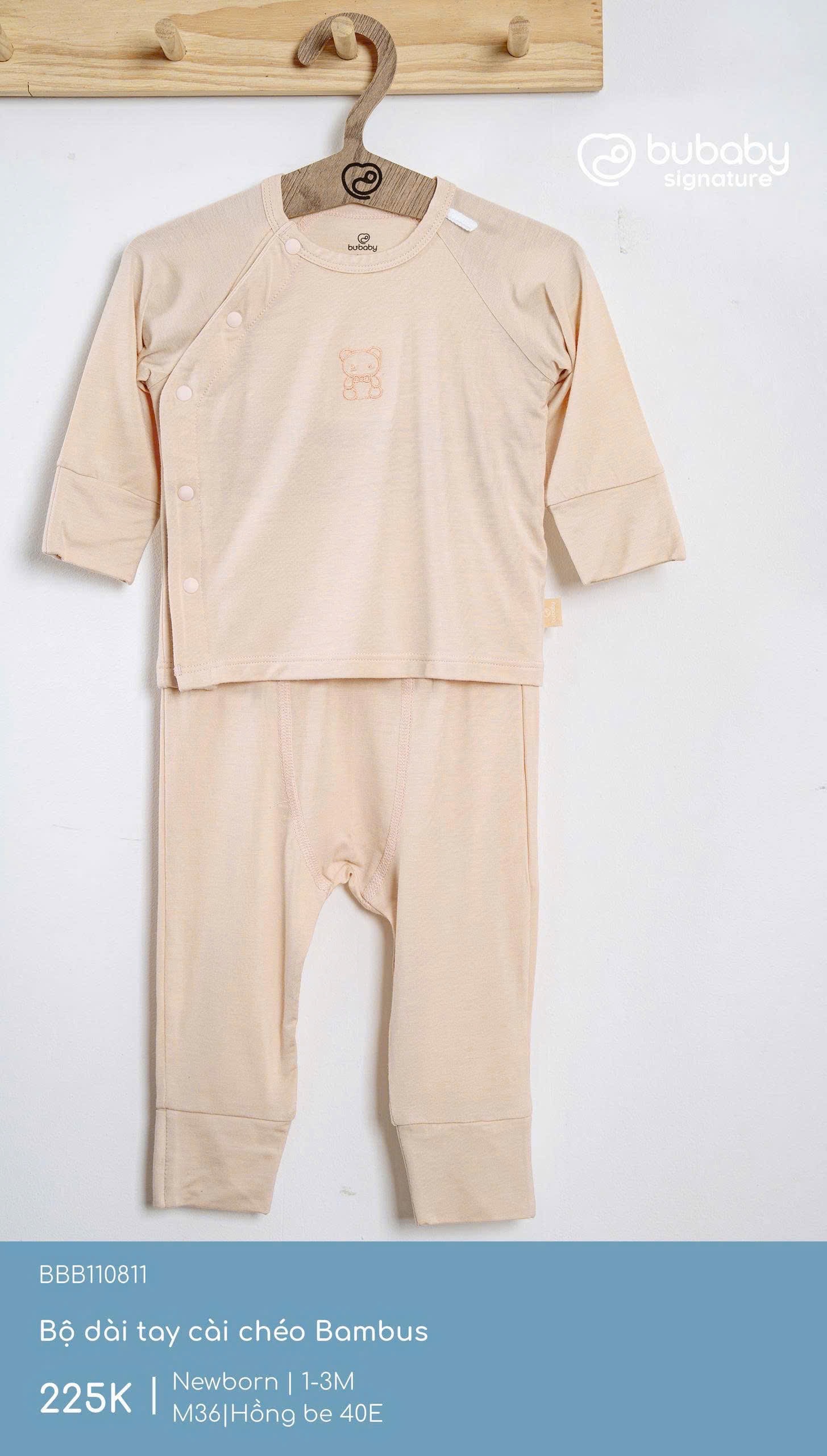 BUBABY - Bộ dài tay cài chéo BAMBUS (NB-3M)