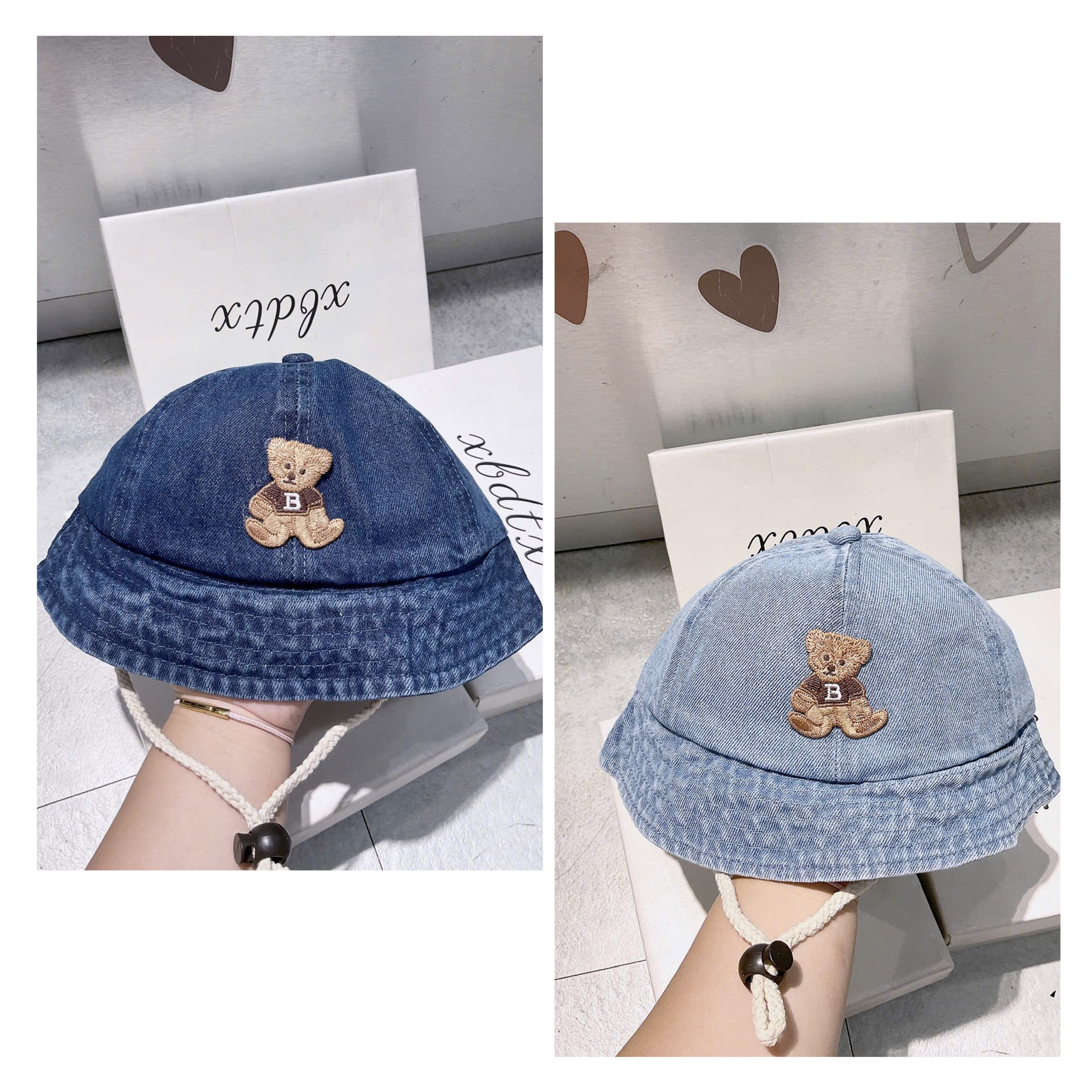 KB - Mũ bucket Jean in Gấu (1-3Y)