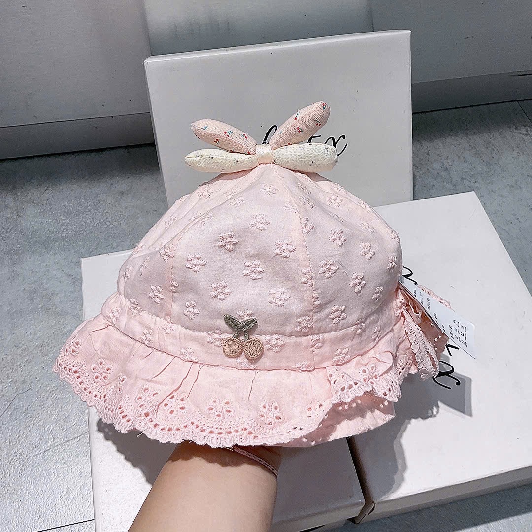 KB - Mũ ren nơ quả Cherry (6M-2Y)