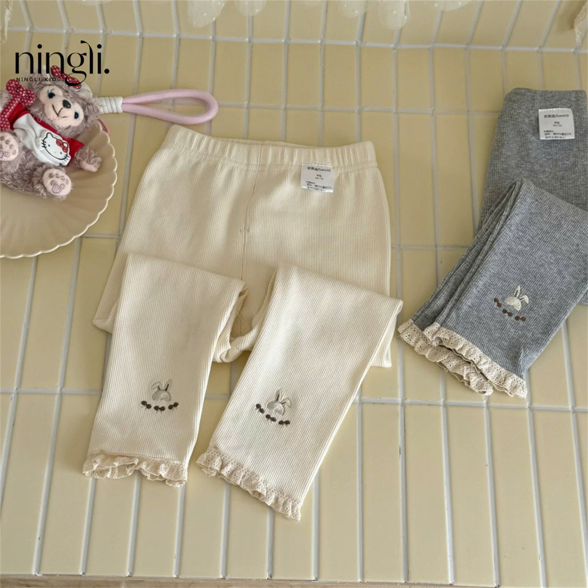 BK - Quần legging thỏ gấu ren(90-140)