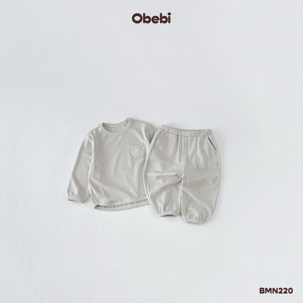 OBEBI - Bộ dài tay túi tròn thêu ngôi sao(73-110)