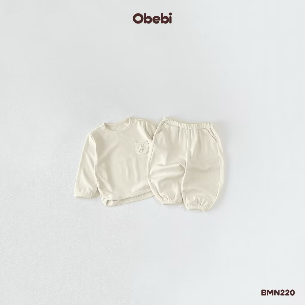 OBEBI - Bộ dài tay túi tròn thêu ngôi sao(73-110)