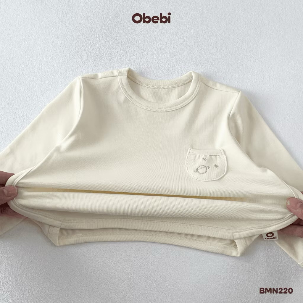 OBEBI - Bộ dài tay túi tròn thêu ngôi sao(73-110)