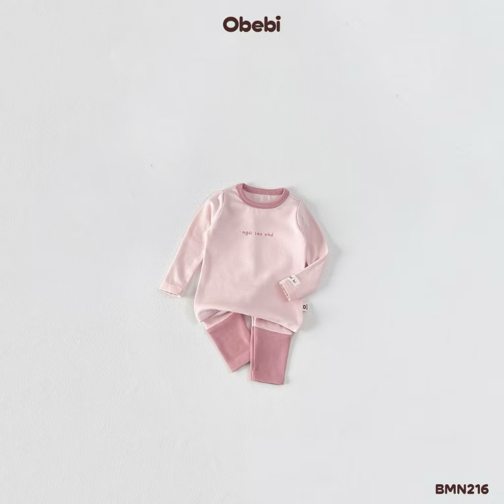 OBEBI - Bộ dài tay phối màu ngôi sao nhỏ(66-110)