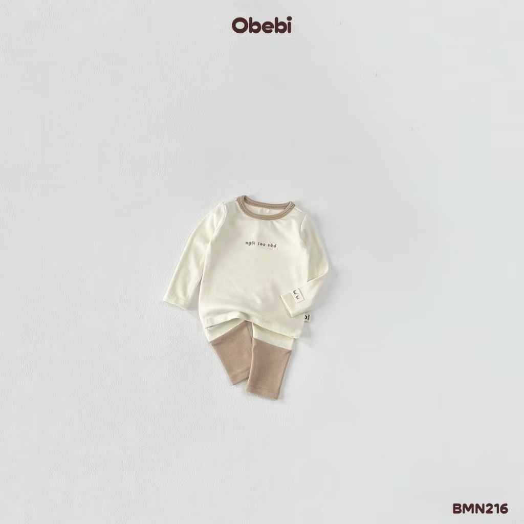 OBEBI - Bộ dài tay phối màu ngôi sao nhỏ(66-110)