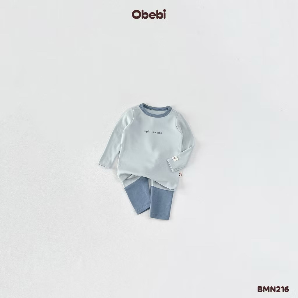 OBEBI - Bộ dài tay phối màu ngôi sao nhỏ(66-110)