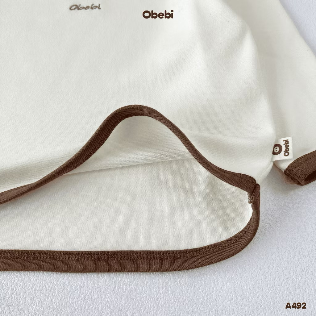 OBEBI - Áo thun dài tay vạt cong(73-120)