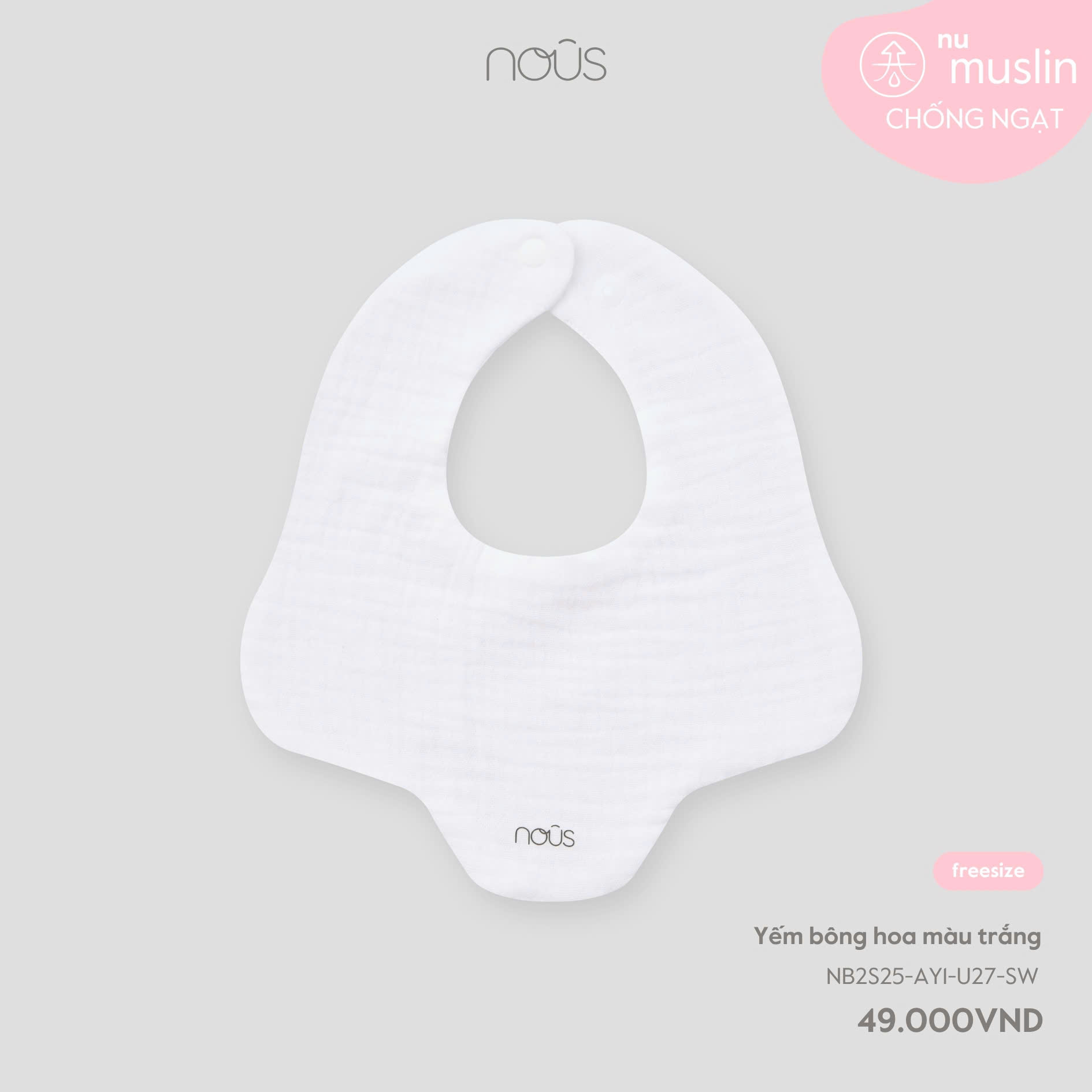 NOUS - Yếm bông hoa màu trắng
