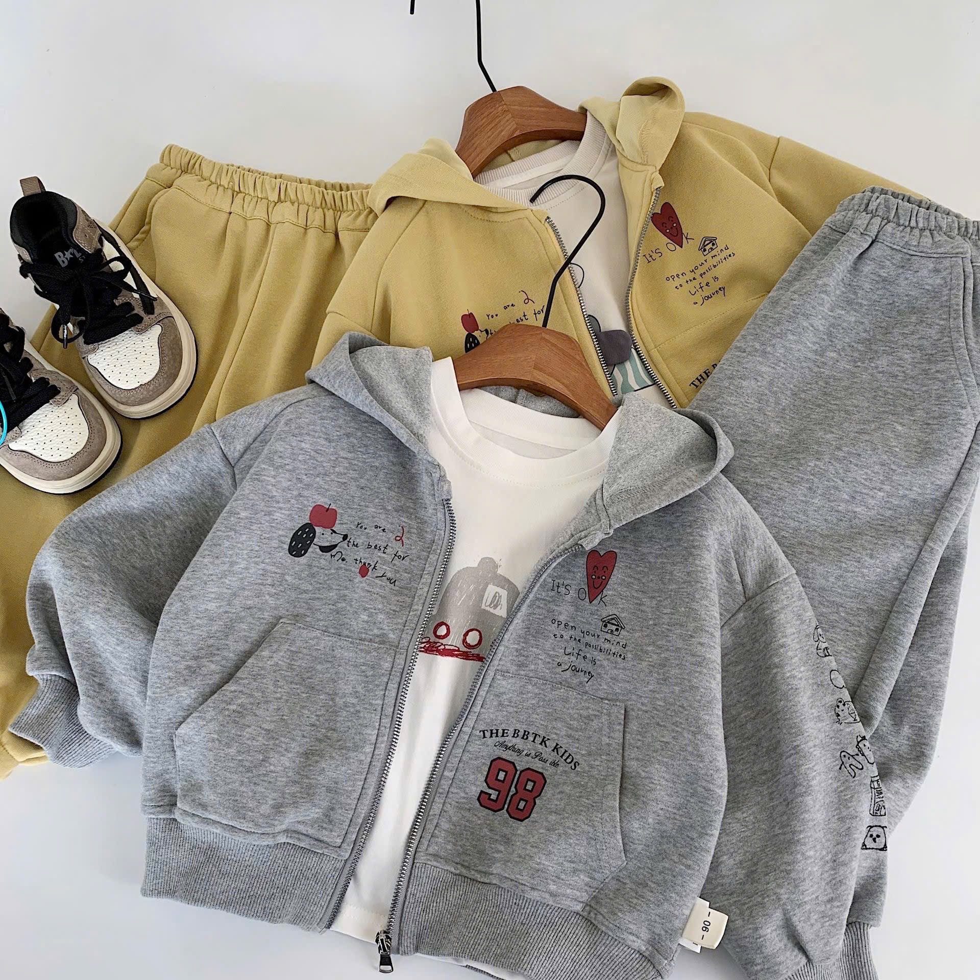 TL- Bộ nỉ khoá kéo in hình(90-140)