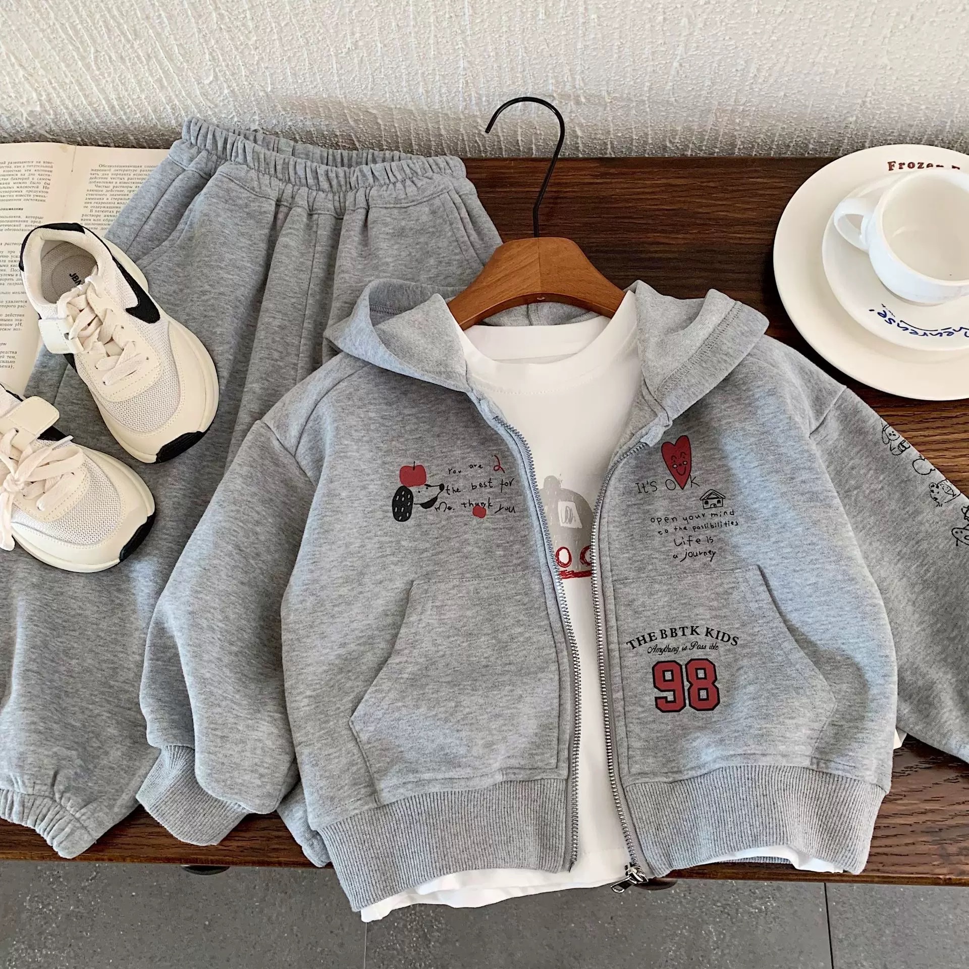 TL- Bộ nỉ khoá kéo in hình(90-140)