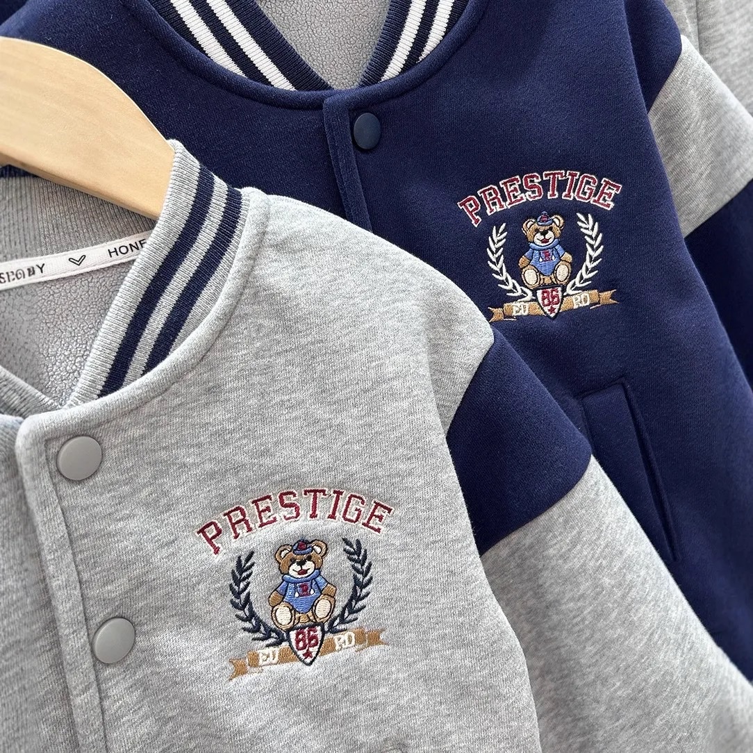 BK - Bomber nỉ PRESTIGE thêu Gấu lót nỉ (100-150)