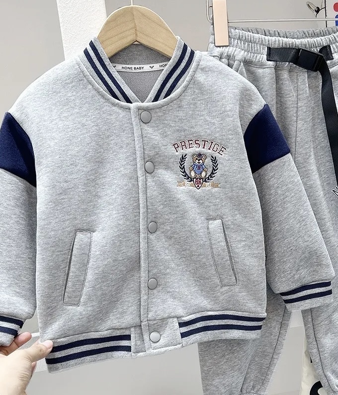 BK - Bomber nỉ PRESTIGE thêu Gấu lót nỉ (100-150)