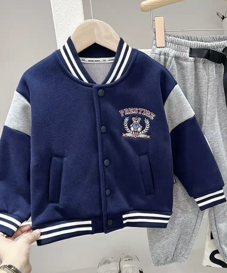 BK - Bomber nỉ PRESTIGE thêu Gấu lót nỉ (100-150)