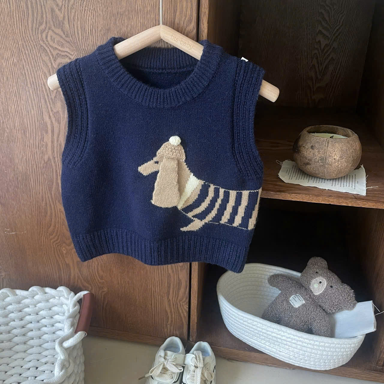 BK - Gile len thêu cún xanh(90-130)