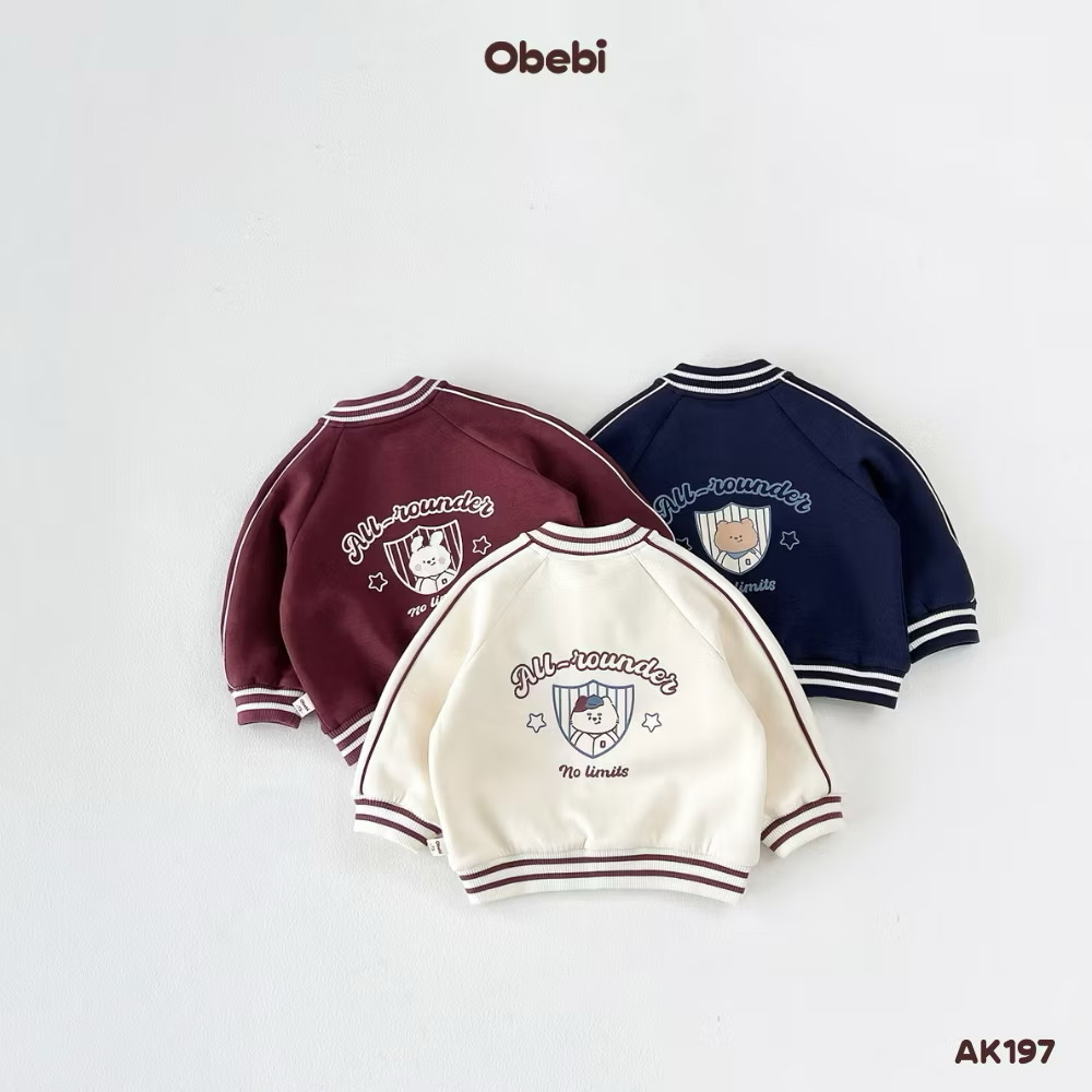 OBEBI - Áo khoác bomber tay raglan(73-120)