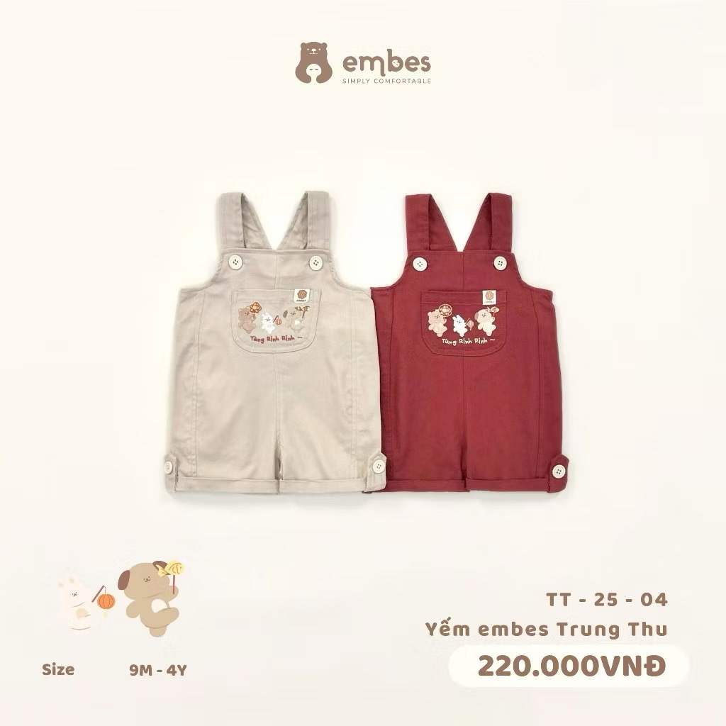 EMBES - Yếm cộc hoạ tiết trung thu (9M-4Y)