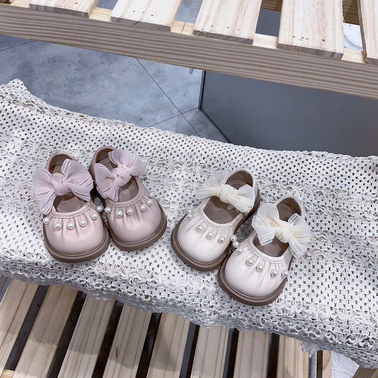 KB - Giày búp bê nơ ngọc (17-26)