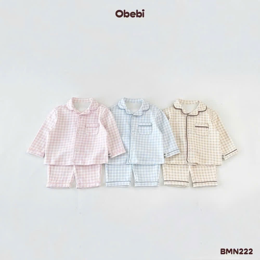 OBEBI - Bộ mặc nhà Pijama kẻ(73-110)