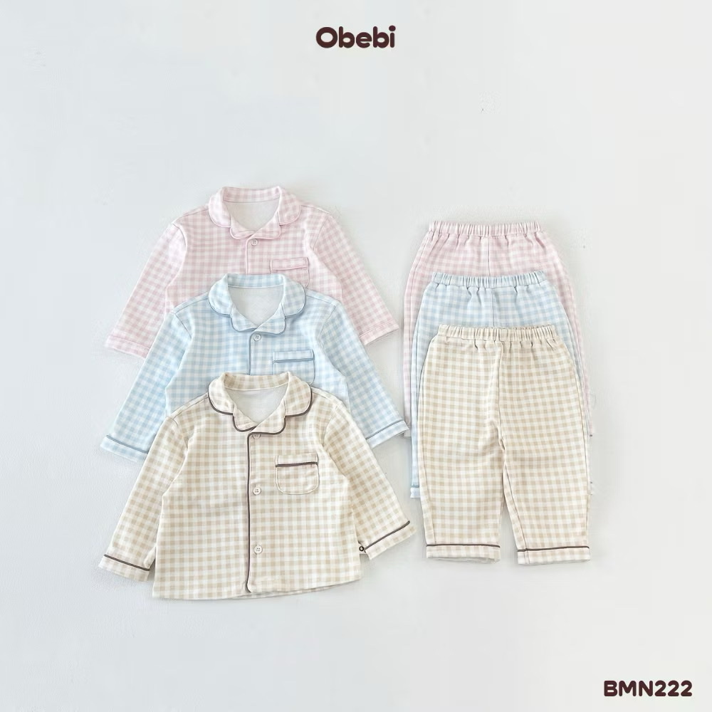 OBEBI - Bộ mặc nhà Pijama kẻ(73-110)