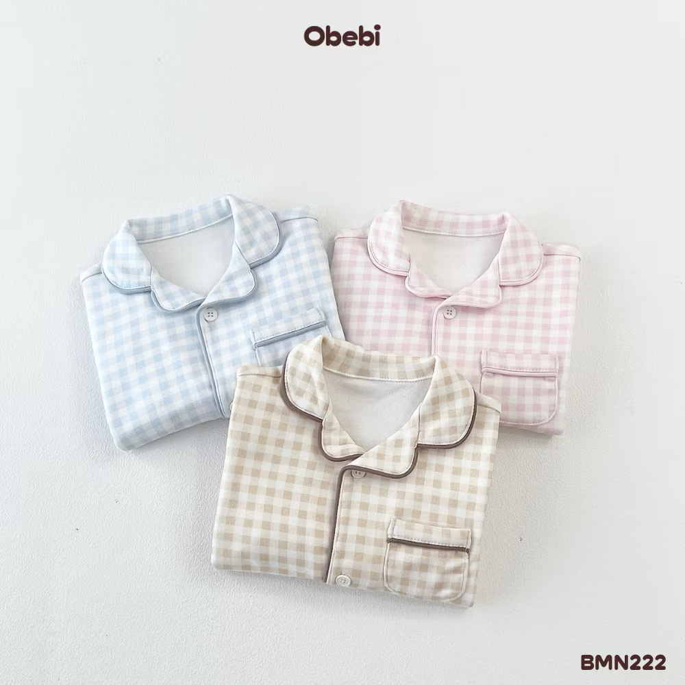 OBEBI - Bộ mặc nhà Pijama kẻ(73-110)