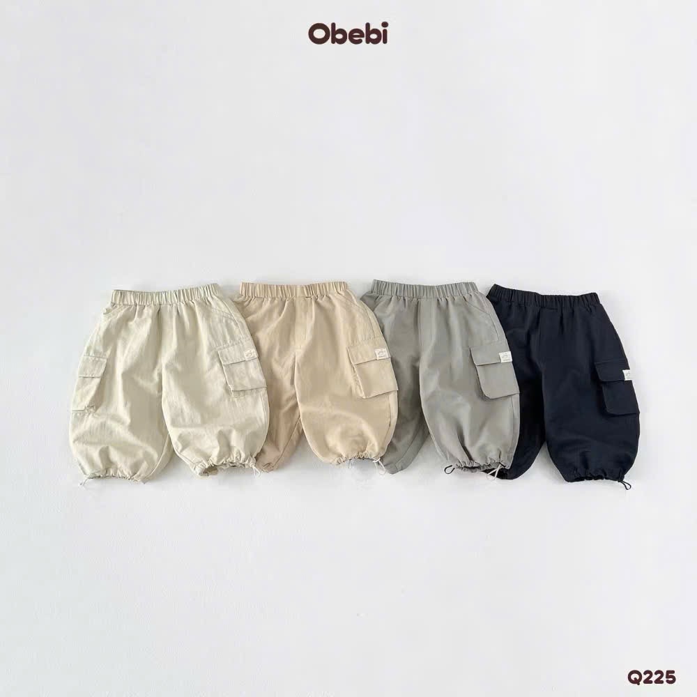 OBEBI - Quần gió túi hộp dáng rộng(73-120)