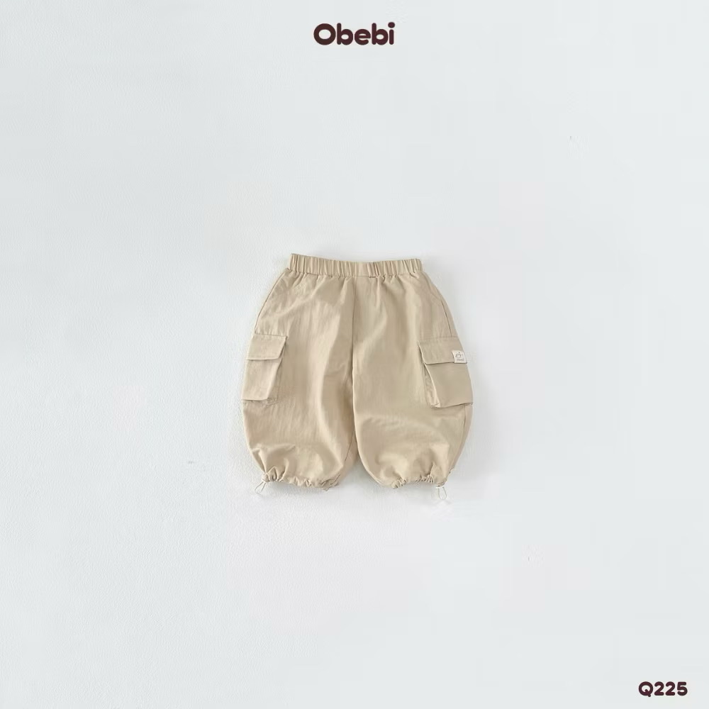 OBEBI - Quần gió túi hộp dáng rộng(73-120)