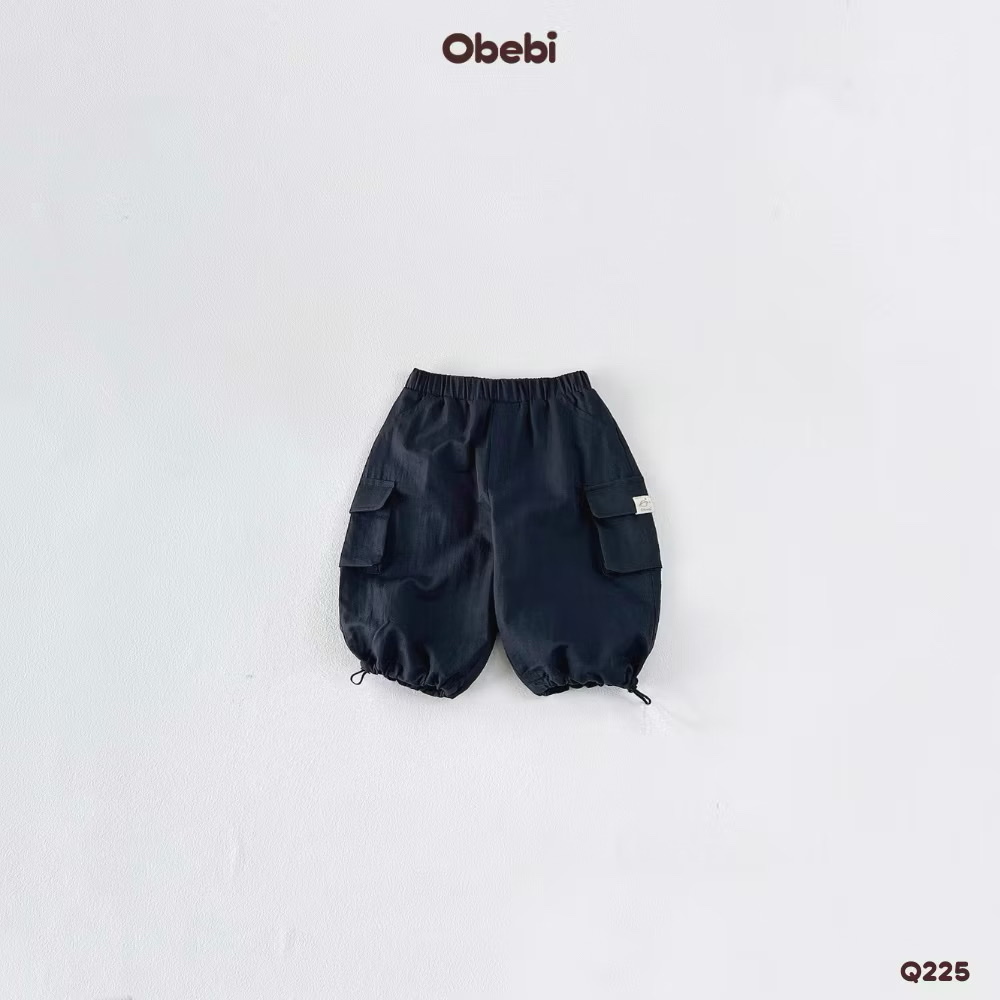 OBEBI - Quần gió túi hộp dáng rộng(73-120)