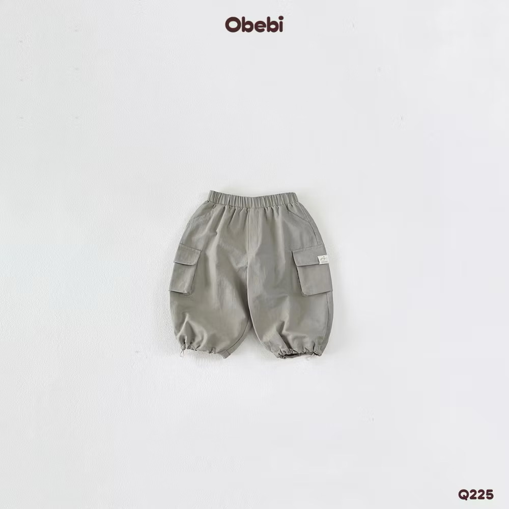 OBEBI - Quần gió túi hộp dáng rộng(73-120)