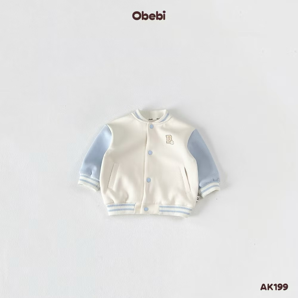 OBEBI - Áo khoác Bomber phối màu tay(73-120)