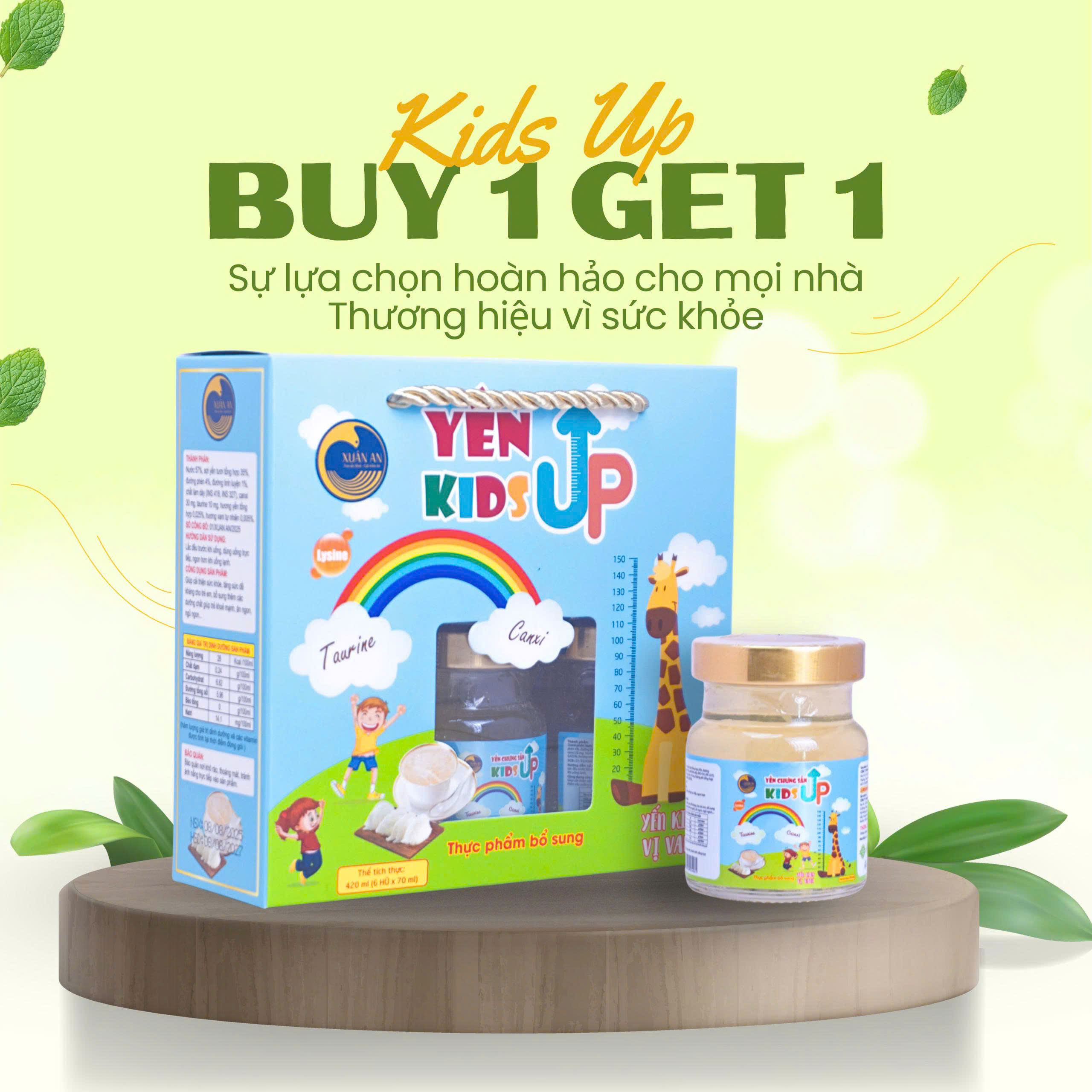 XUÂN AN - 1Y+YẾN SÀO CANXI TRẺ EM KIDS UP