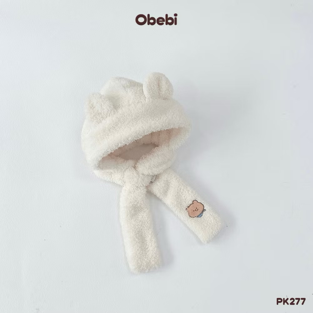 OBEBI - Mũ lông có tai kèm khăn quàng(S,M)