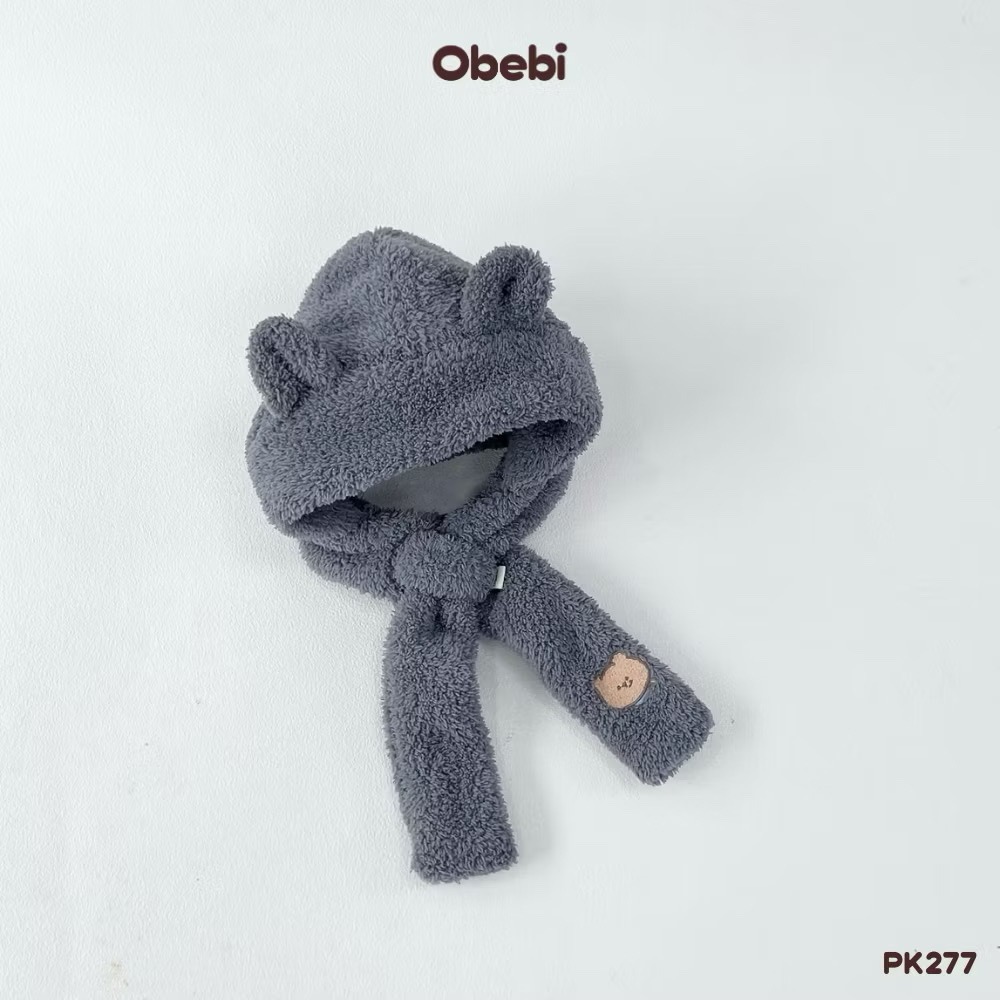 OBEBI - Mũ lông có tai kèm khăn quàng(S,M)