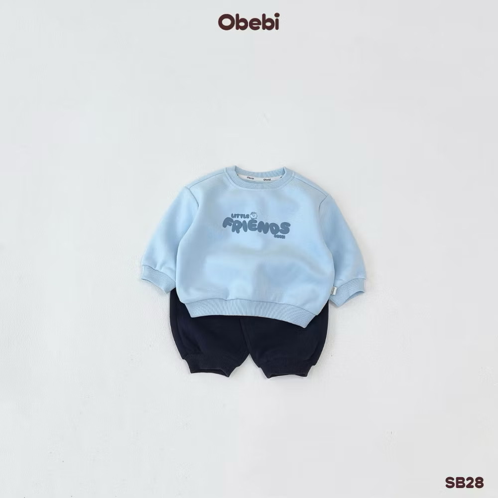 OBEBI - Bộ nỉ quần phối màu(73-120)