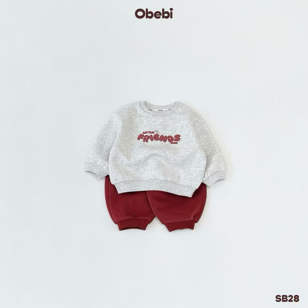 OBEBI - Bộ nỉ quần phối màu(73-120)