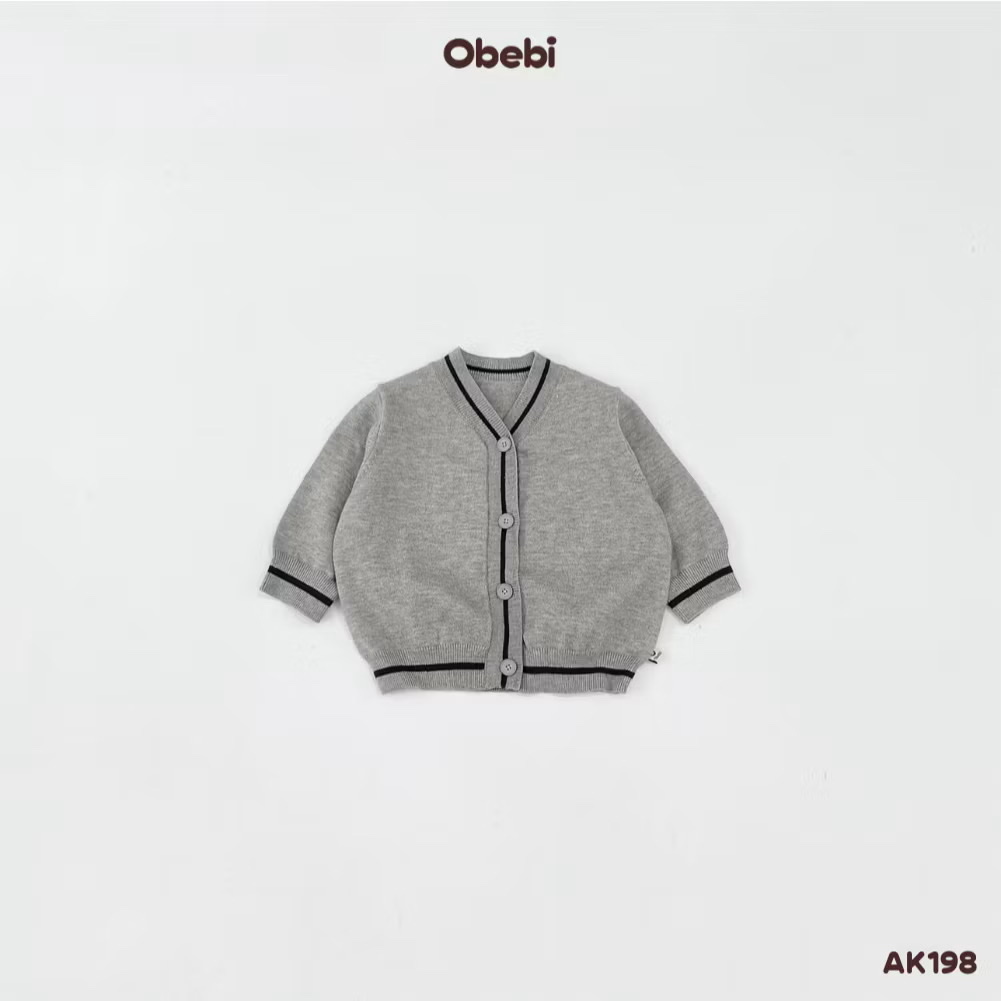 OBEBI - Áo khoác dệt len phối kẻ(73-120)