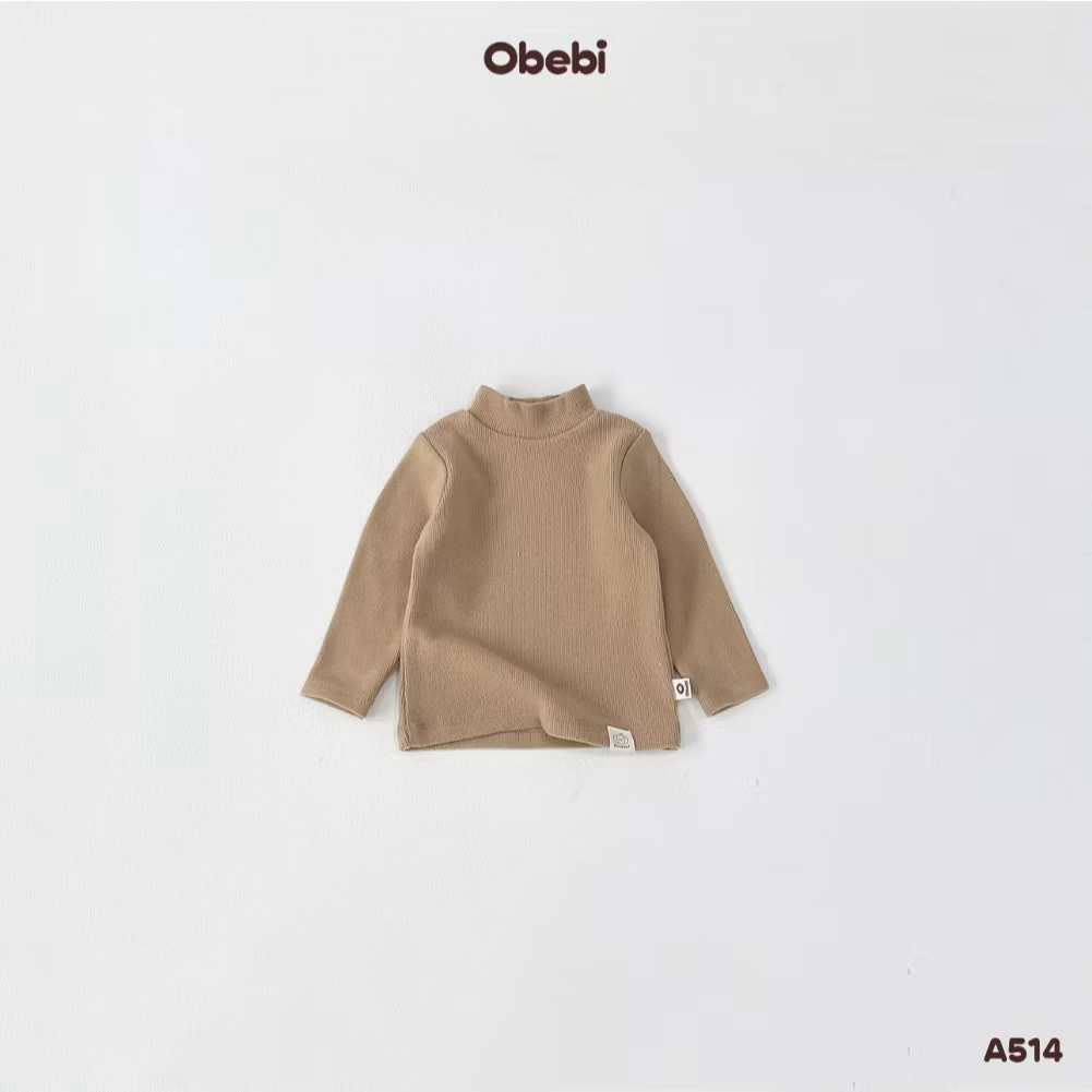 OBEBI - Áo thun giữ nhiệt trơn cổ 3 phân(66-120)