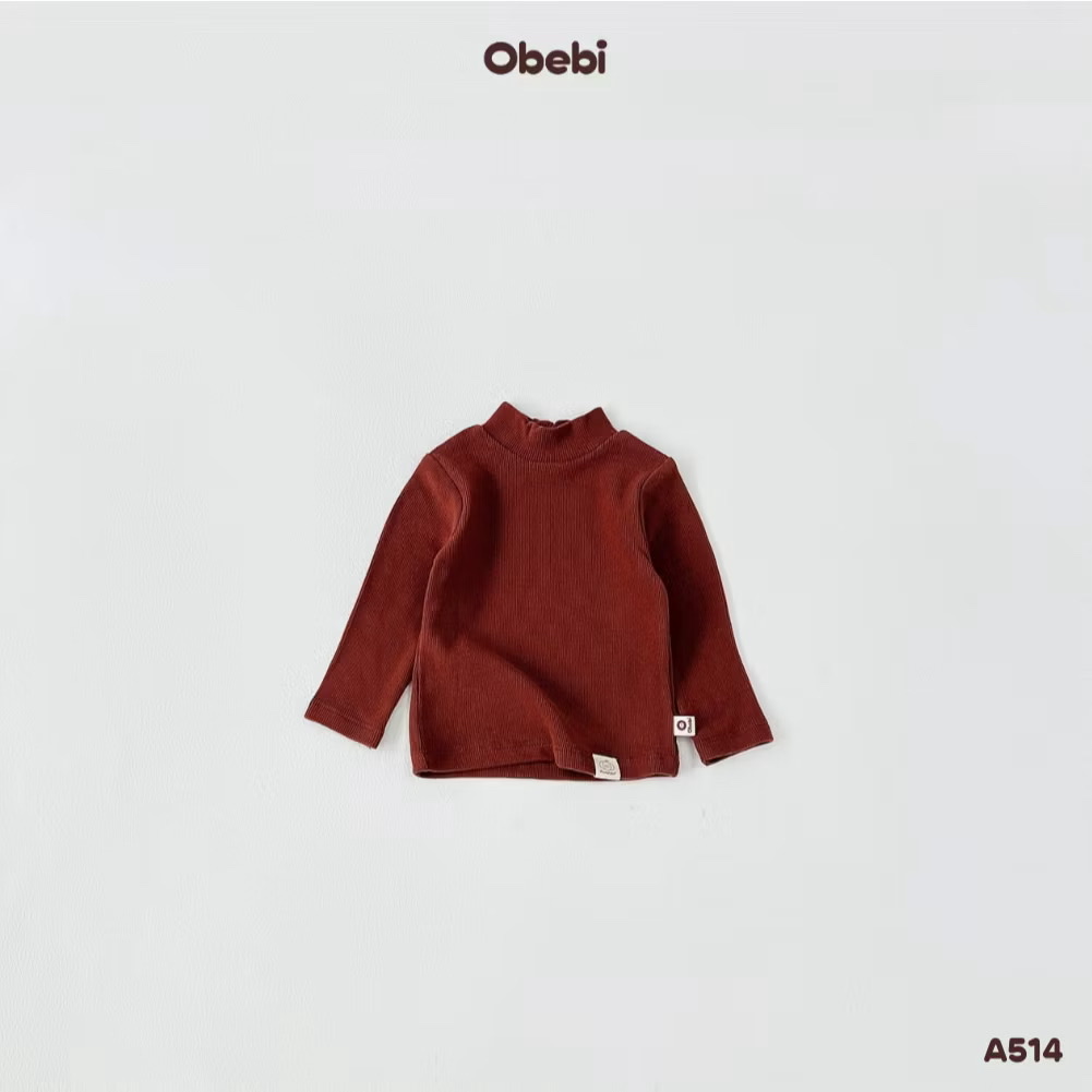 OBEBI - Áo thun giữ nhiệt trơn cổ 3 phân(66-120)