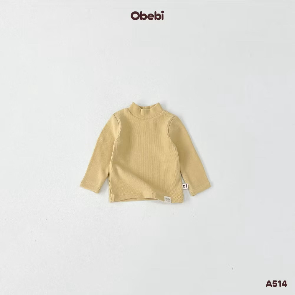 OBEBI - Áo thun giữ nhiệt trơn cổ 3 phân(66-120)