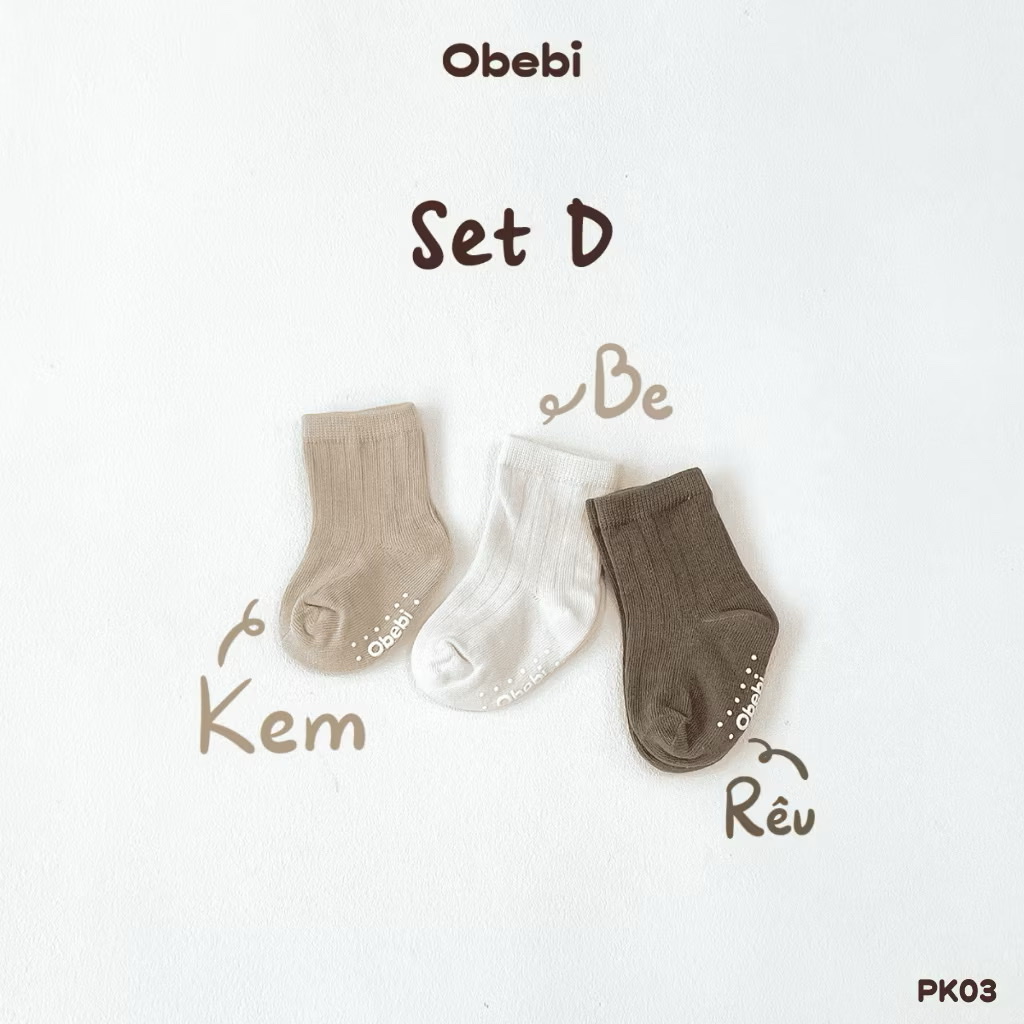 OBEBI - Set 3 đôi tất Basic (S,M,L)