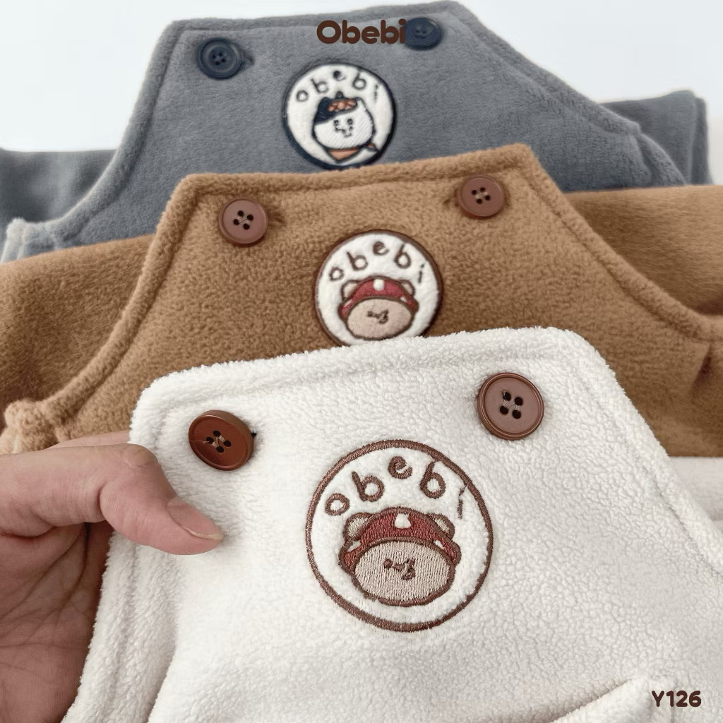 OBEBI - Yếm lông cừu thêu patch Obebi (73-110)