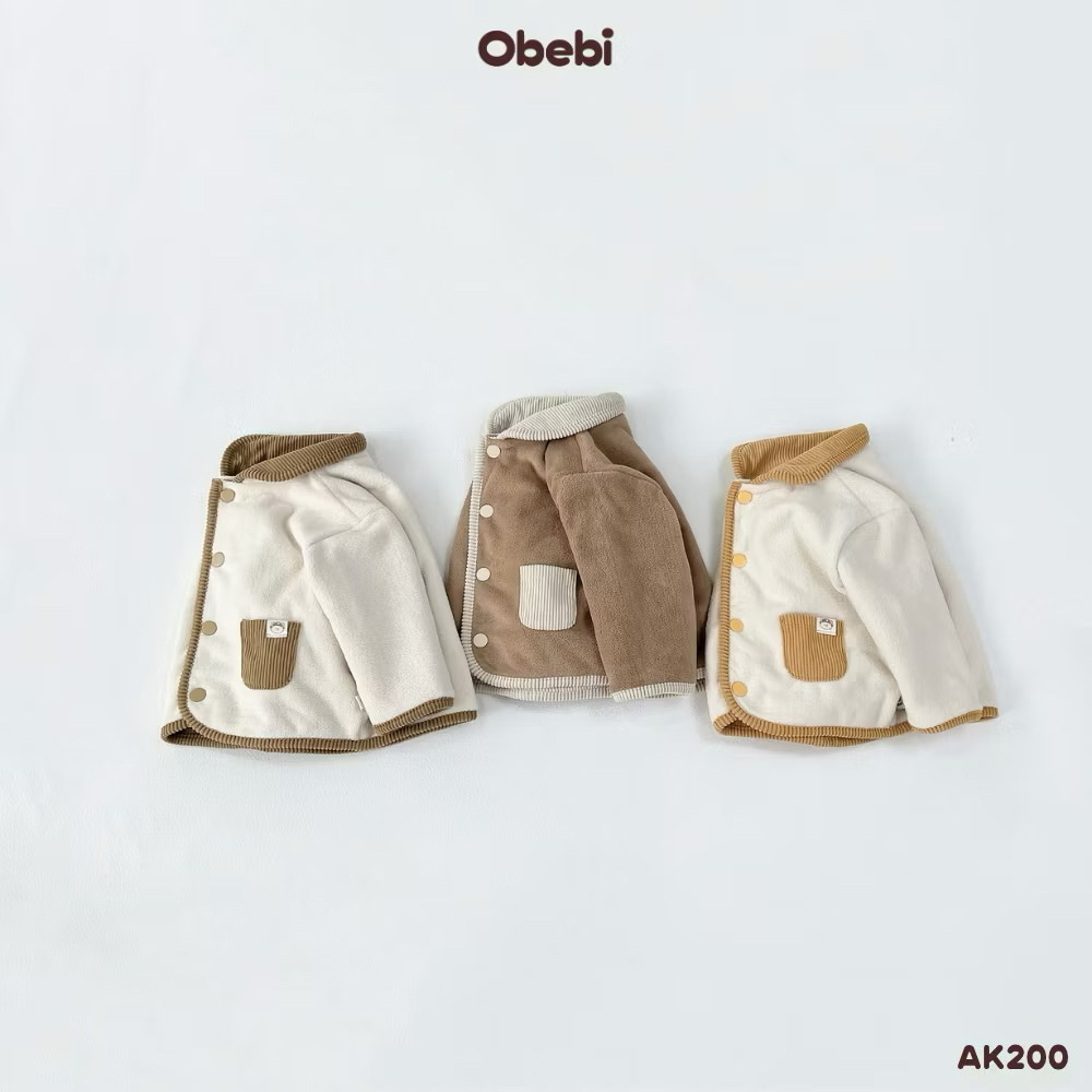 OBEBI - Áo khoác lông cừu hai mặt giữ ấm(73-120)