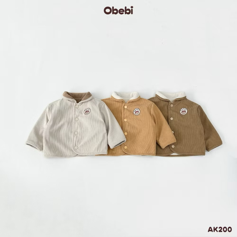OBEBI - Áo khoác lông cừu hai mặt giữ ấm(73-120)