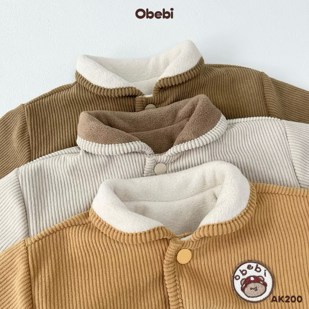OBEBI - Áo khoác lông cừu hai mặt giữ ấm(73-120)