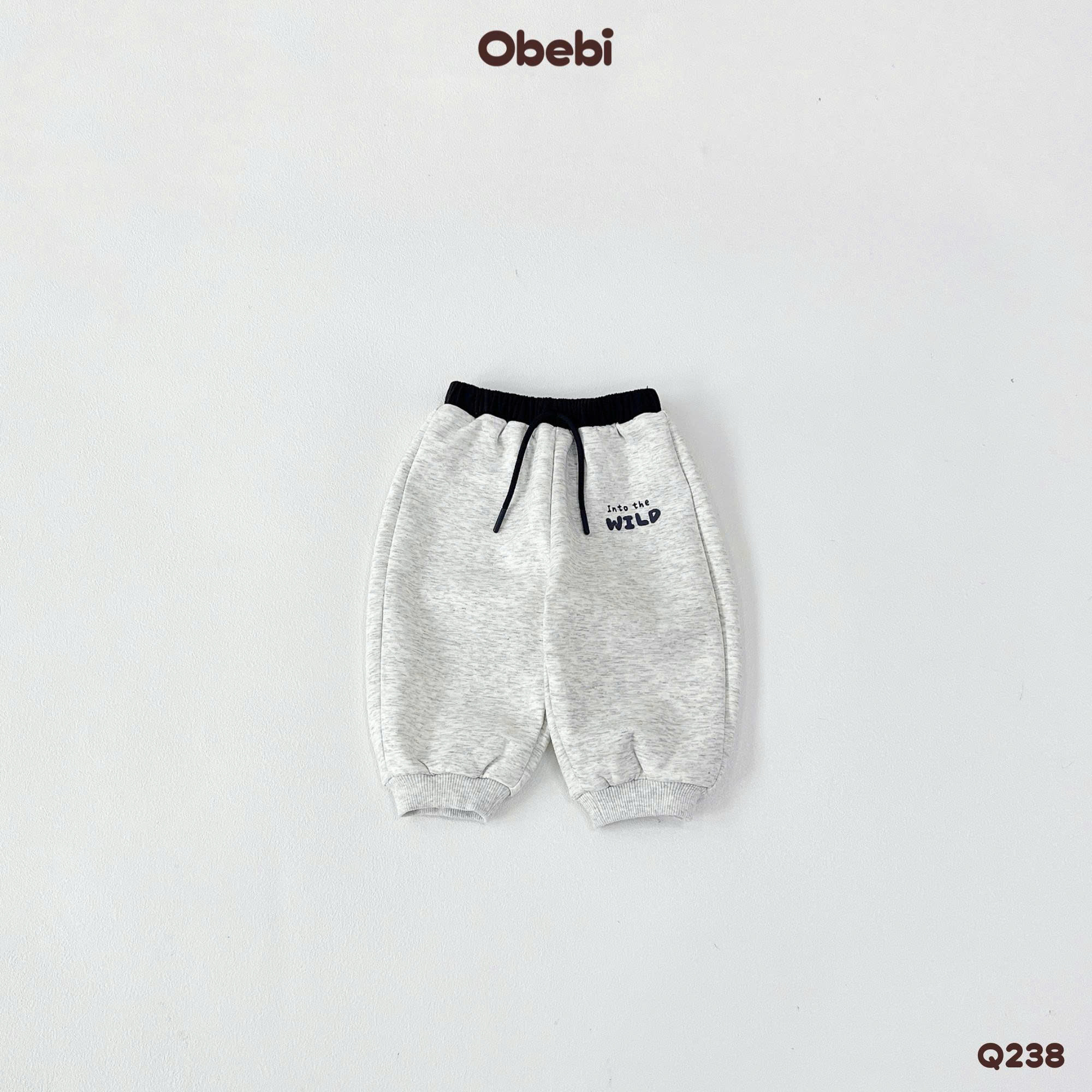OBEBI - Quần nỉ jogger phối màu cạp (73-120)